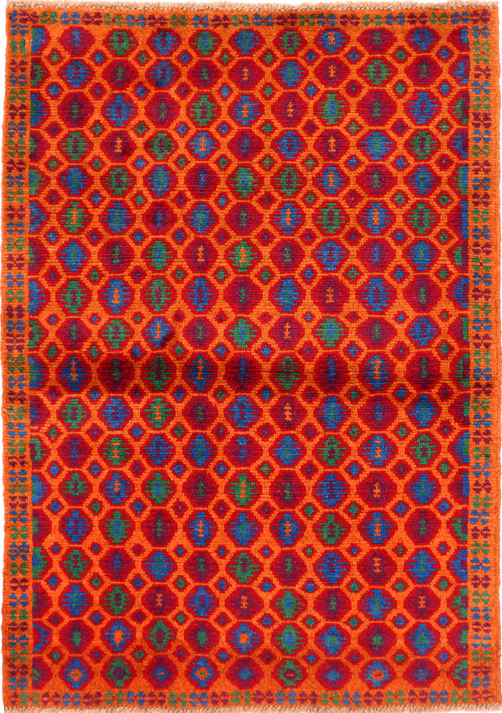 Dark Orange Baluchi 3' 4 x 4' 8 - No. 55117 - ALRUG Rug Store