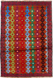 Multi Colored Baluchi 3' 5 x 4' 10 - No. 55125 - ALRUG Rug Store