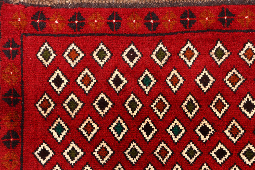 Firebrick Baluchi 3' 5 x 4' 6 - No. 55131 - ALRUG Rug Store