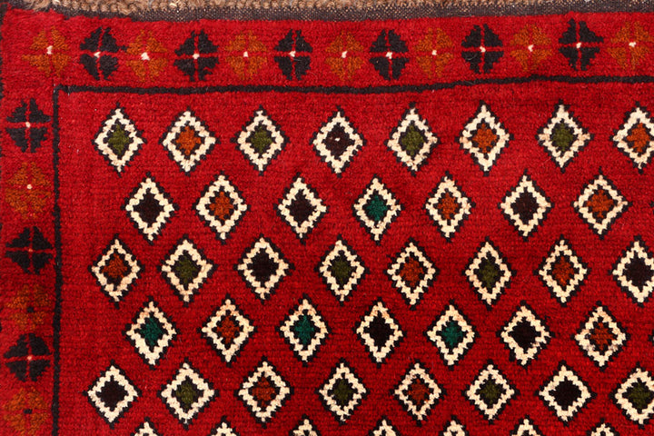 Firebrick Baluchi 3' 5 x 4' 6 - No. 55131 - ALRUG Rug Store