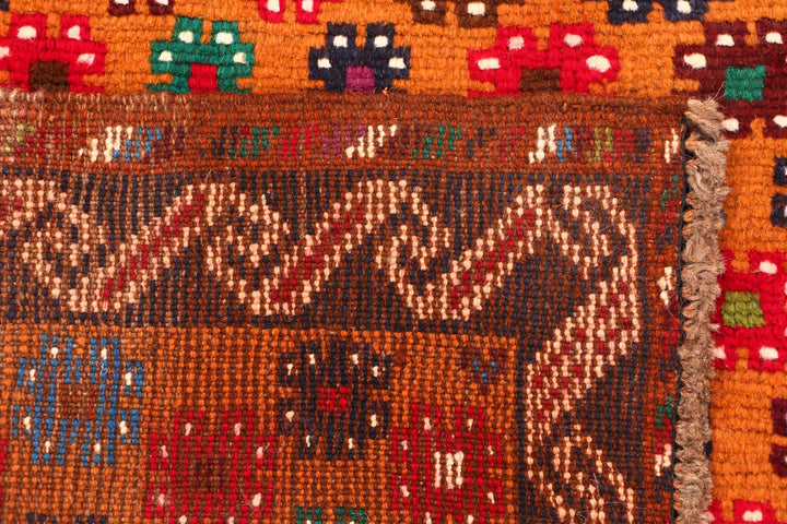 Dark Orange Baluchi 3' 4 x 4' 9 - No. 55143 - ALRUG Rug Store