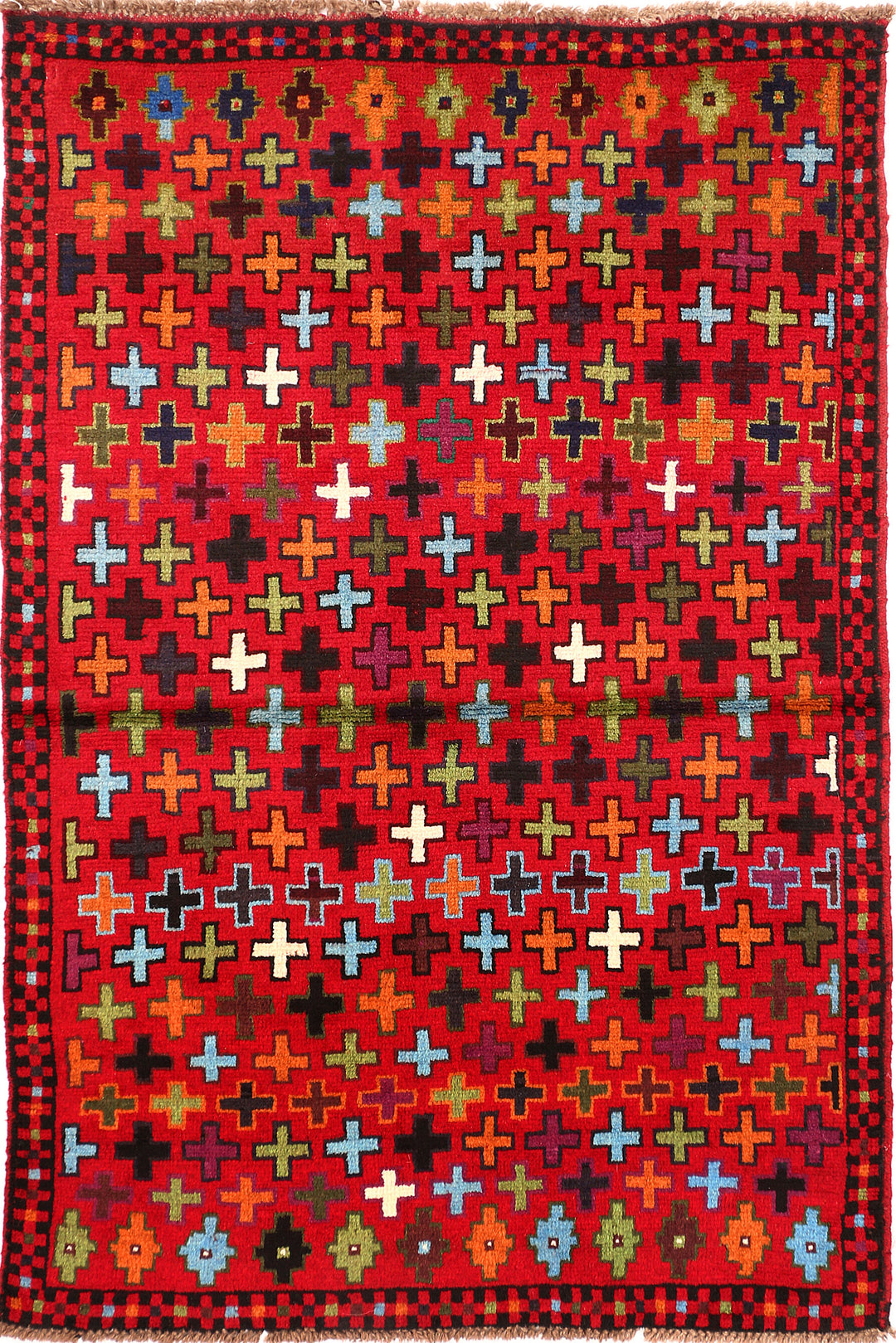 Multi Colored Baluchi 3' 4 x 4' 11 - No. 55145 - ALRUG Rug Store