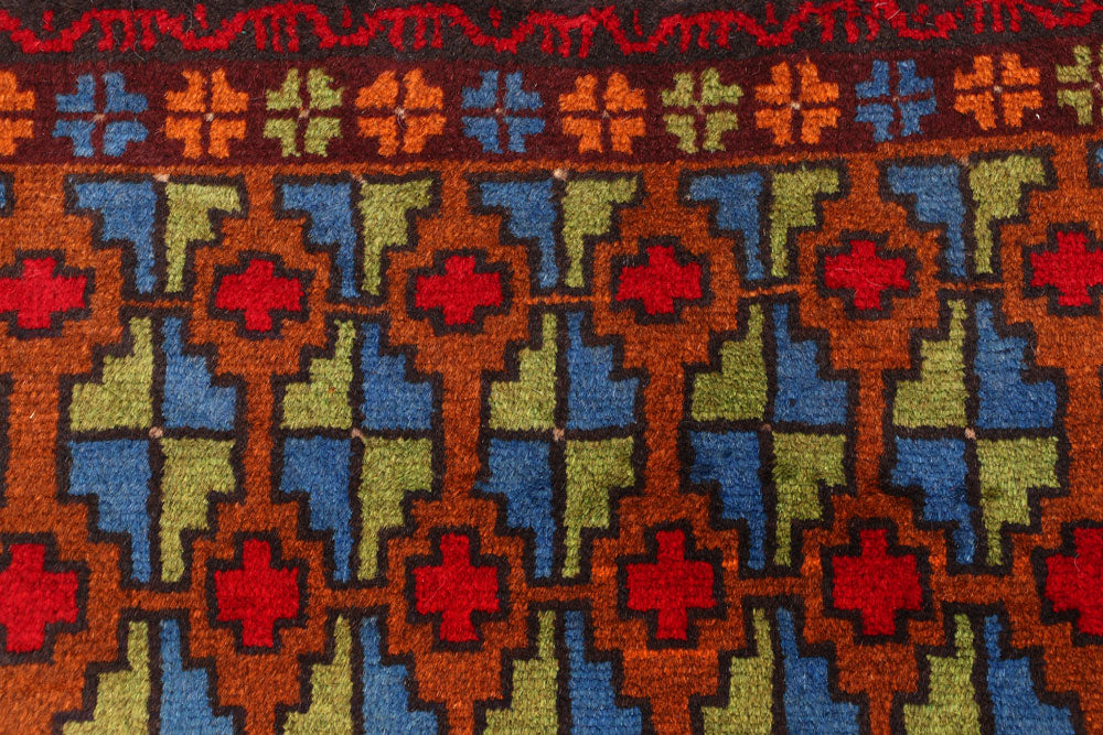 Multi Colored Baluchi 3' 3 x 4' 11 - No. 55155 - ALRUG Rug Store