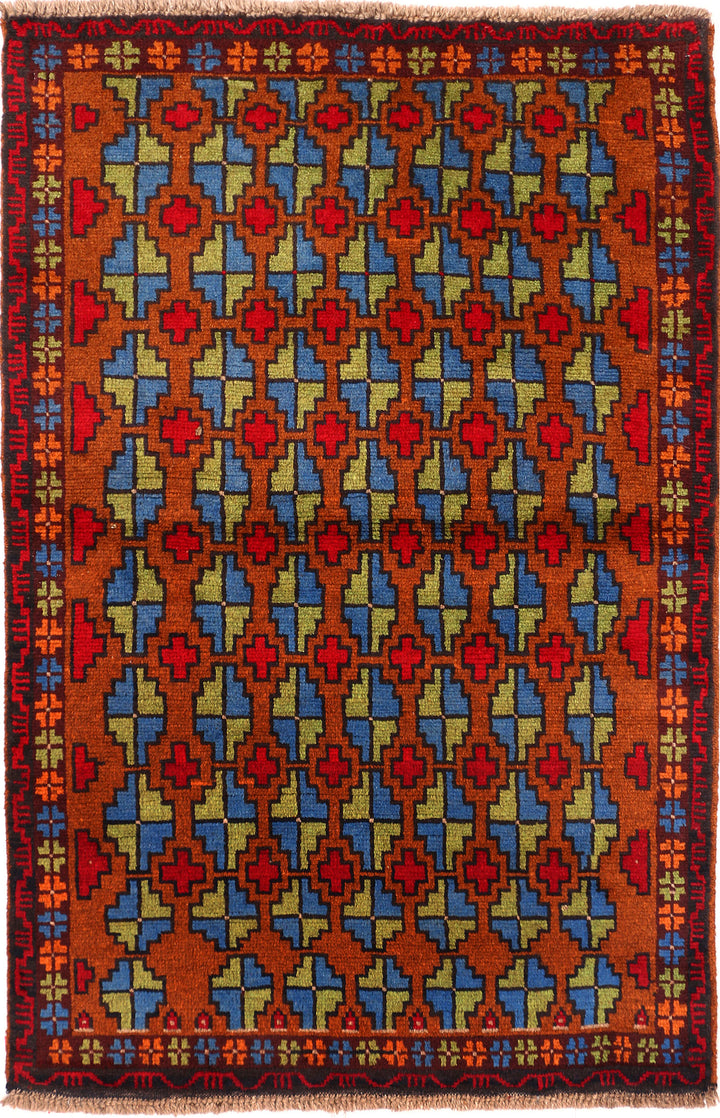 Multi Colored Baluchi 3' 3 x 4' 11 - No. 55155 - ALRUG Rug Store
