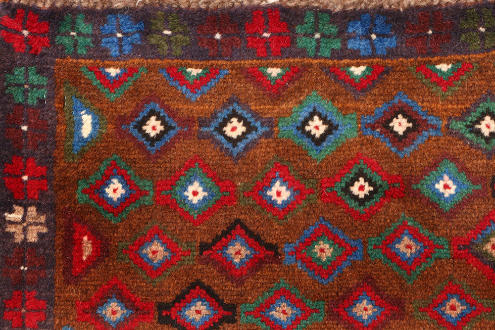 Saddle Brown Baluchi 3' 5 x 4' 9 - No. 55165 - ALRUG Rug Store