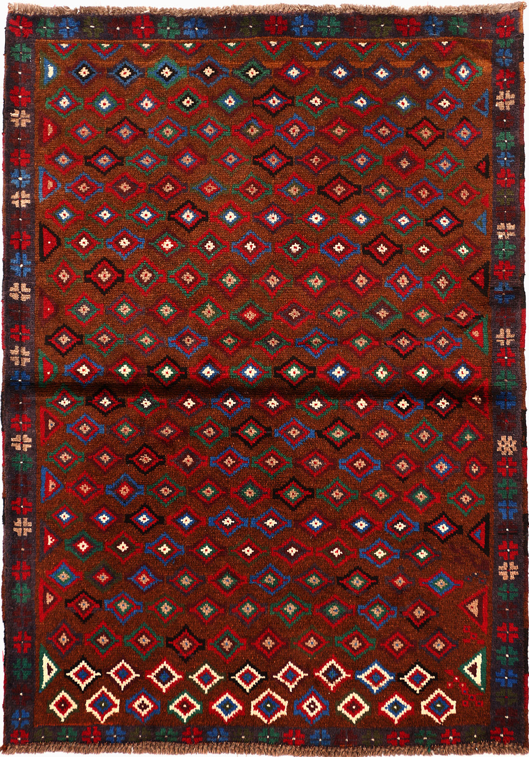 Saddle Brown Baluchi 3' 5 x 4' 9 - No. 55165 - ALRUG Rug Store