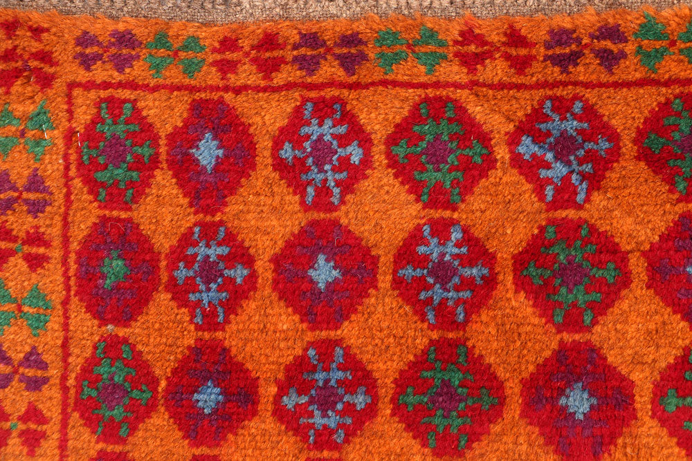 Dark Orange Baluchi 3' 5 x 4' 9 - No. 55166 - ALRUG Rug Store