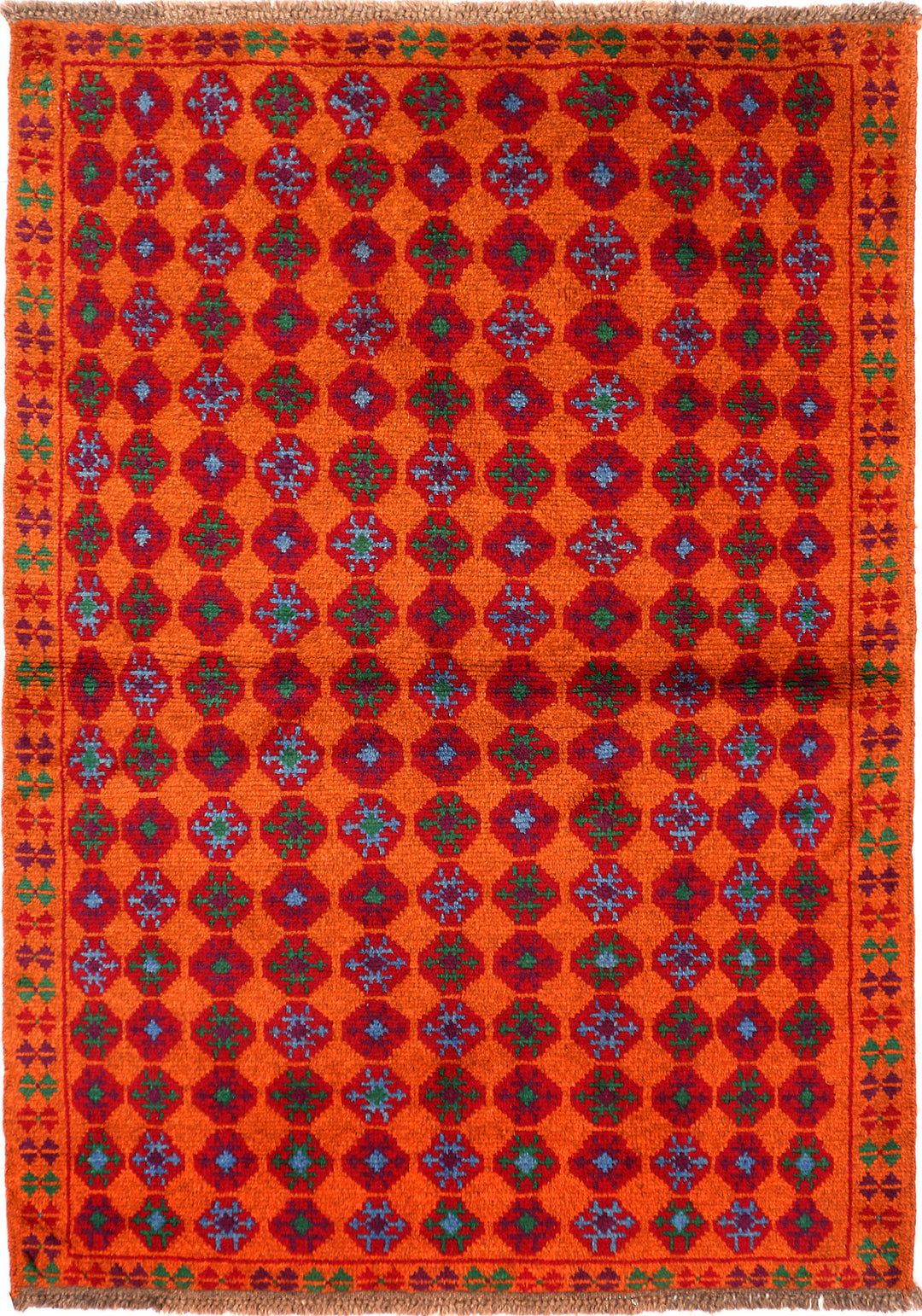 Dark Orange Baluchi 3' 5 x 4' 9 - No. 55166 - ALRUG Rug Store