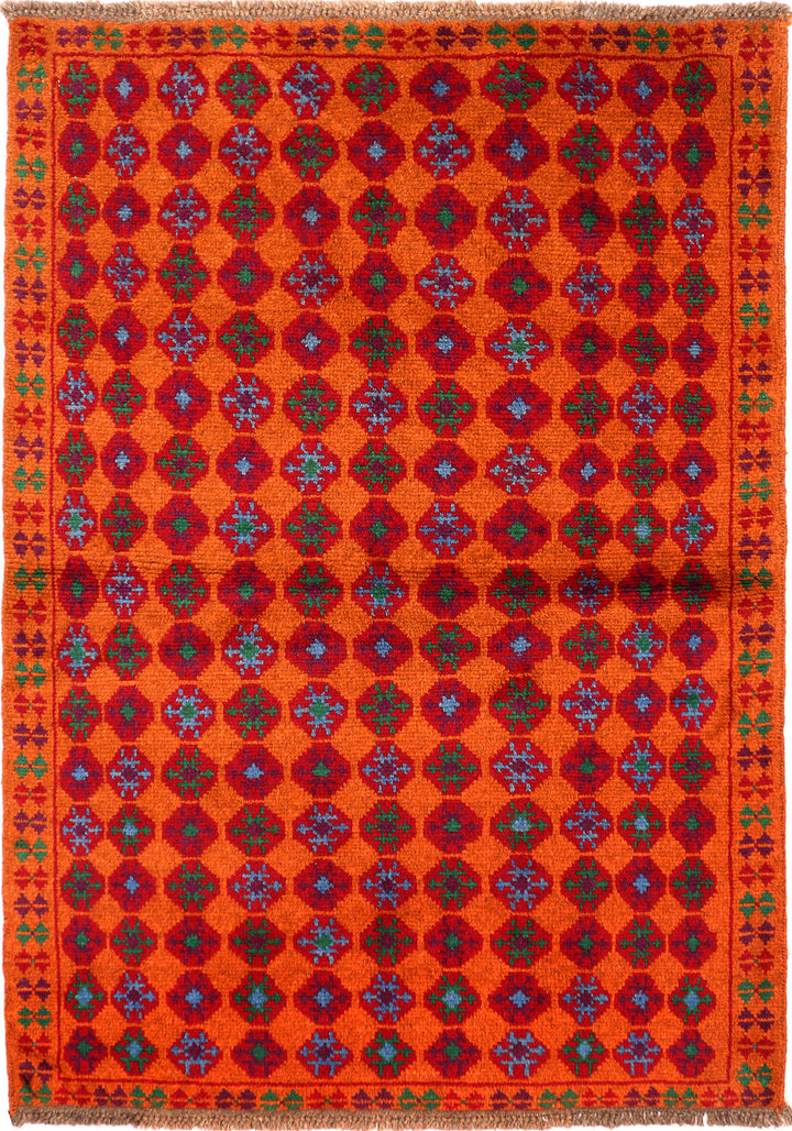 Dark Orange Baluchi 3' 5 x 4' 9 - No. 55166 - ALRUG Rug Store
