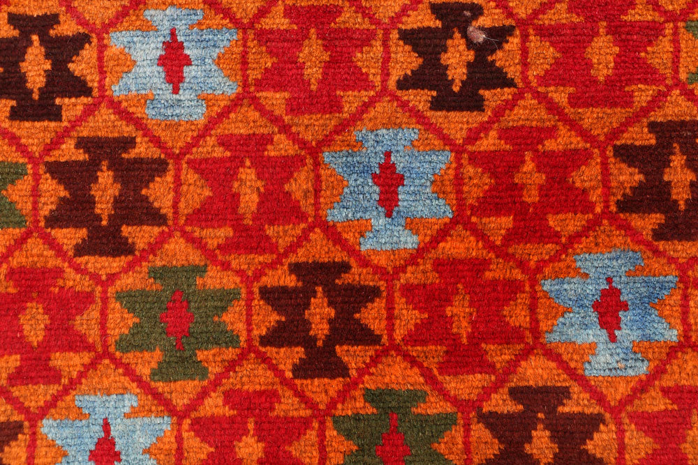Dark Orange Baluchi 3' 5 x 4' 10 - No. 55167 - ALRUG Rug Store