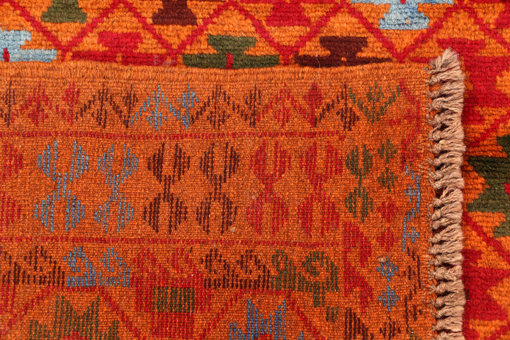 Dark Orange Baluchi 3' 5 x 4' 10 - No. 55167 - ALRUG Rug Store