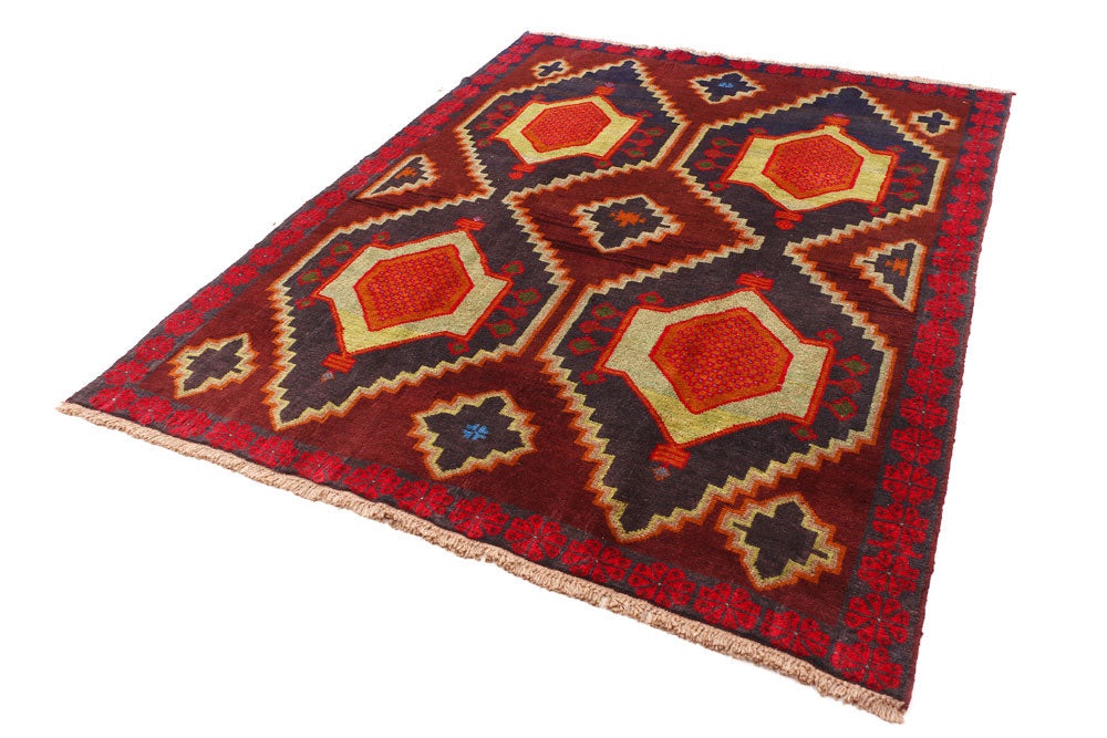 Multi Colored Baluchi 6' x 7' 5 - No. 55169 - ALRUG Rug Store