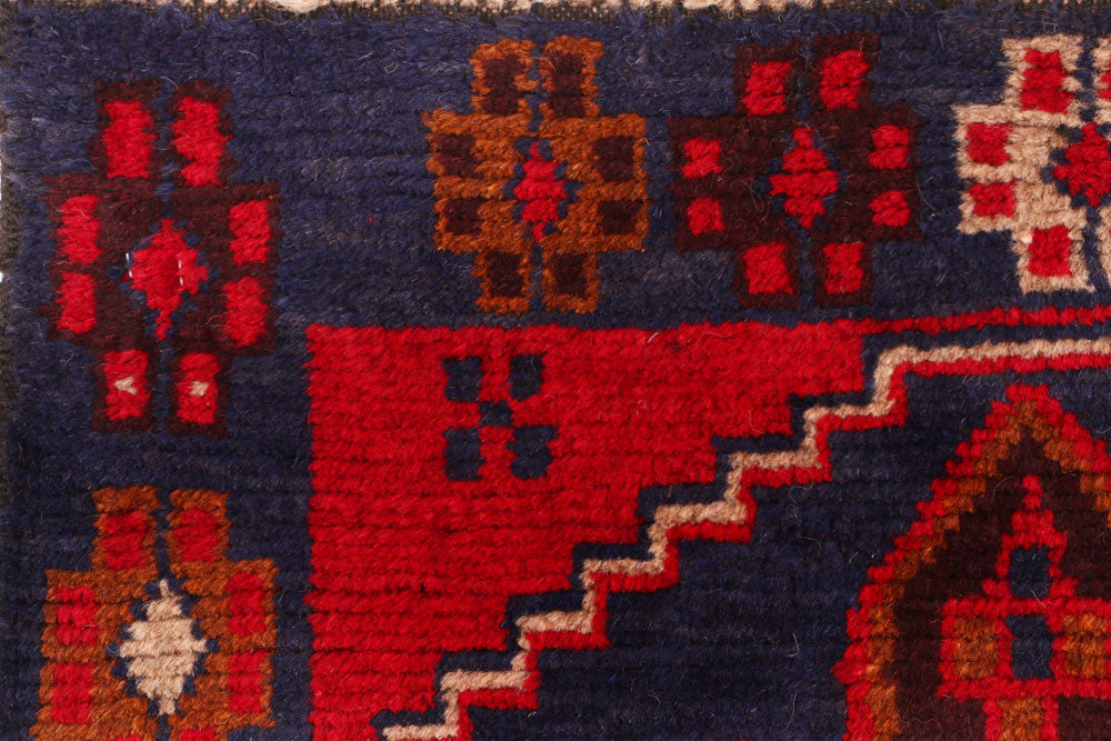 Dark Slateblue Baluchi 2' 6 x 12' 8 - No. 55190 - ALRUG Rug Store