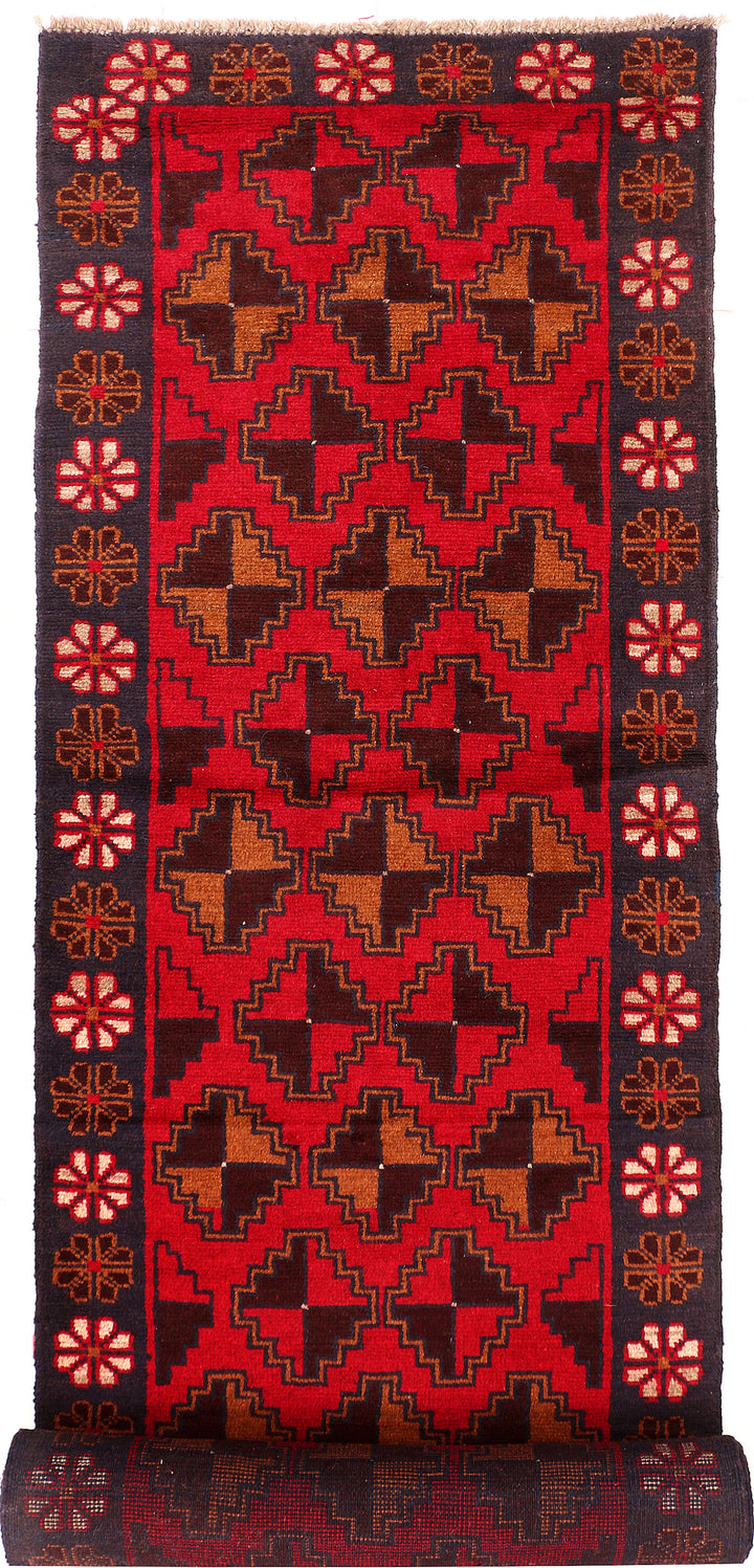 Firebrick Baluchi 2' 9 x 13' 4 - No. 55191 - ALRUG Rug Store