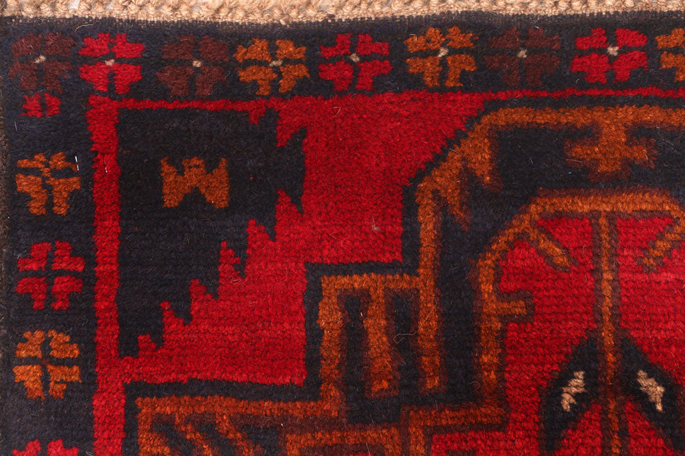 Firebrick Baluchi 2' 7 x 13' 4 - No. 55201 - ALRUG Rug Store