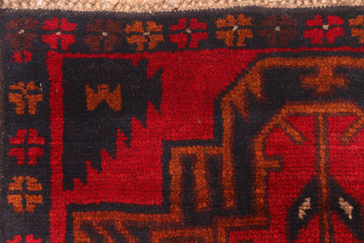 Firebrick Baluchi 2' 7 x 13' 4 - No. 55201 - ALRUG Rug Store