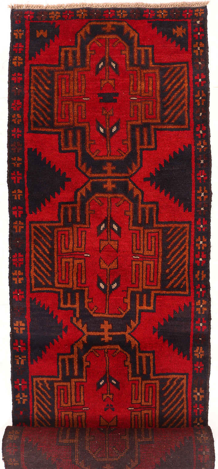 Firebrick Baluchi 2' 7 x 13' 4 - No. 55201 - ALRUG Rug Store