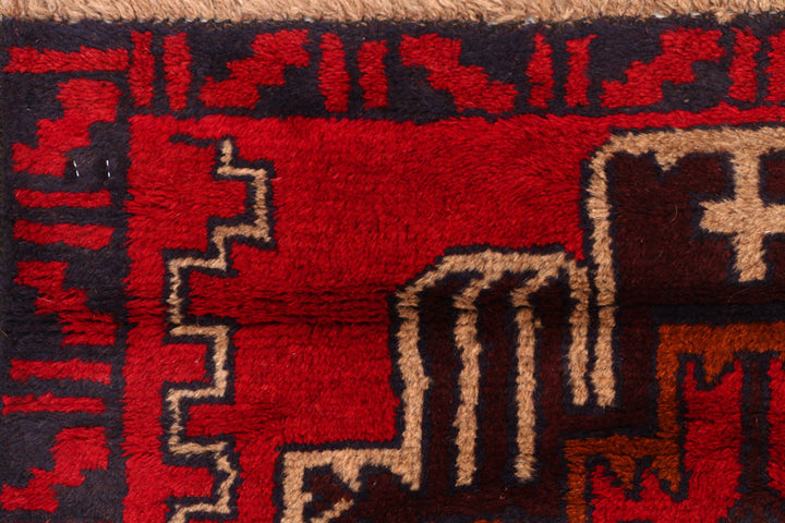 Red Baluchi 2' 9 x 12' 10 - No. 55202 - ALRUG Rug Store