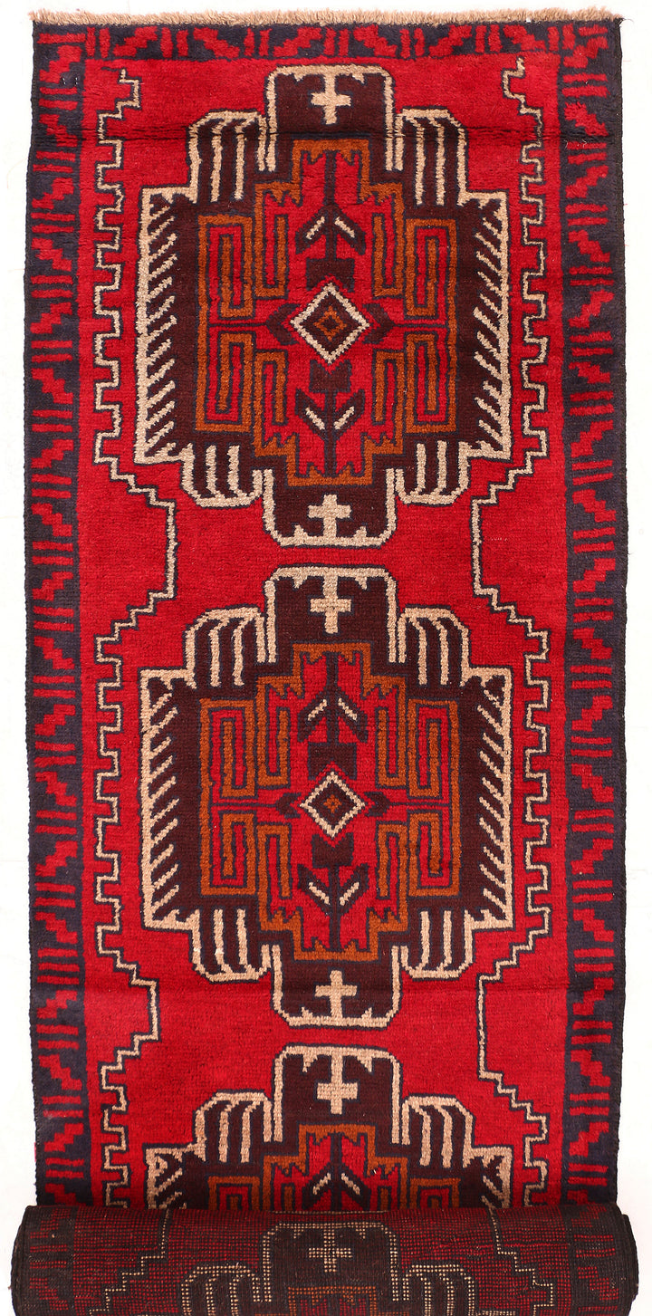 Red Baluchi 2' 9 x 12' 10 - No. 55202 - ALRUG Rug Store