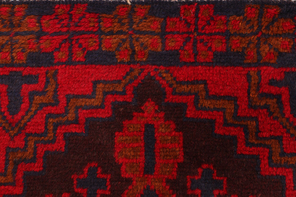 Firebrick Baluchi 2' 7 x 12' 10 - No. 55203 - ALRUG Rug Store