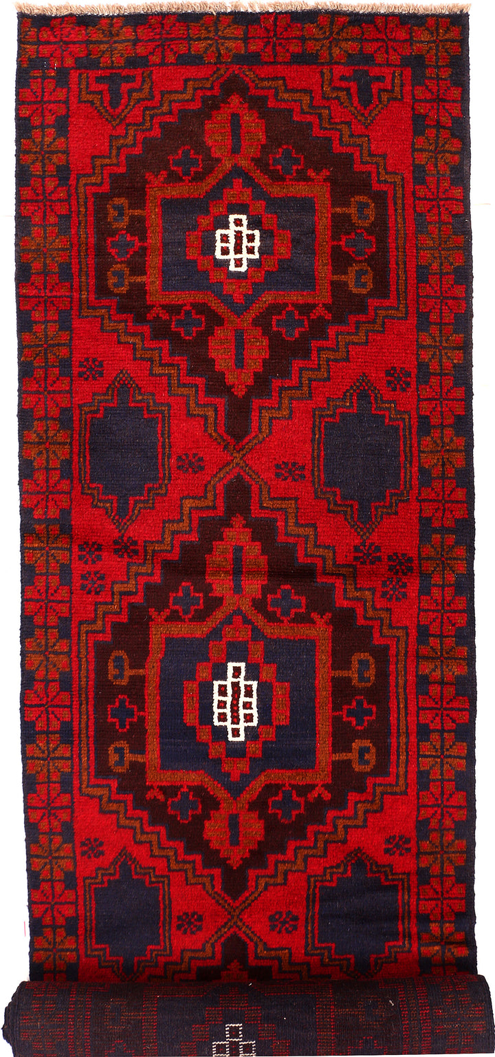 Firebrick Baluchi 2' 7 x 12' 10 - No. 55203 - ALRUG Rug Store