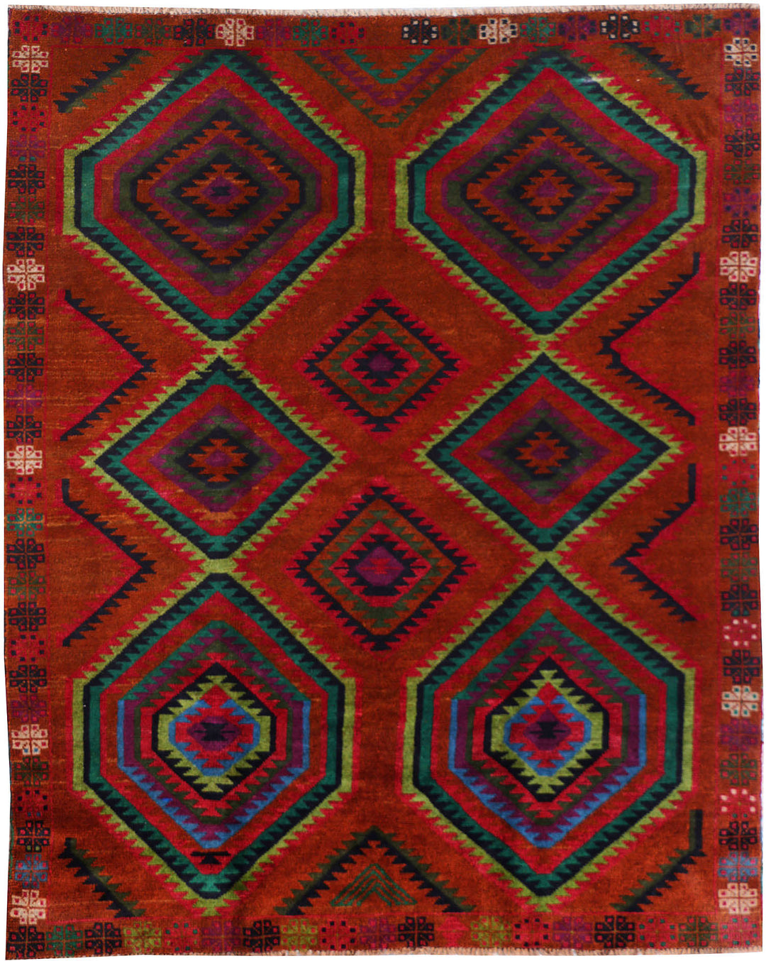 Saddle Brown Baluchi 6' x 7' 11 - No. 55227 - ALRUG Rug Store