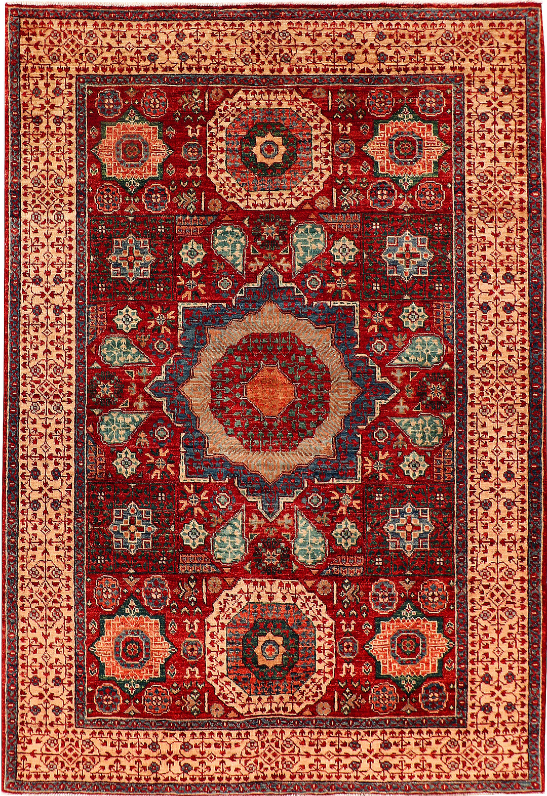 Firebrick Mamluk 4' 1 x 5' 10 - No. 55528 - ALRUG Rug Store