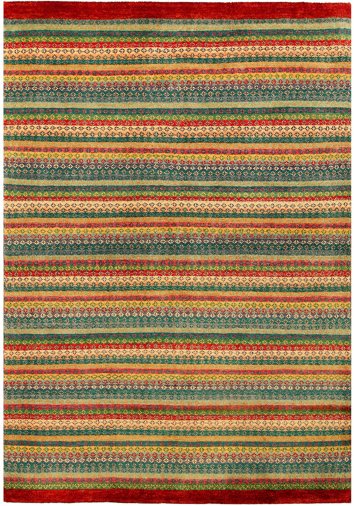 Multi Colored Gabbeh 4' 6 x 6' 5 - No. 55669 - ALRUG Rug Store