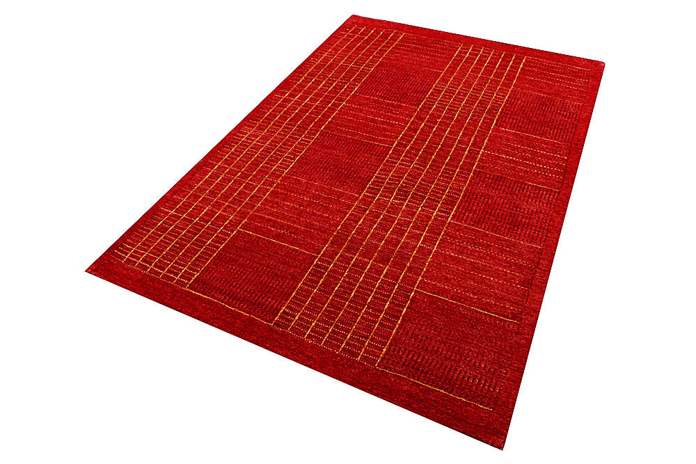 Red Gabbeh 4' 6 x 6' 7 - No. 55690 - ALRUG Rug Store