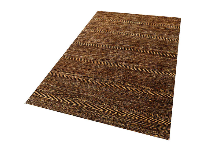 Saddle Brown Gabbeh 4' 6 x 6' 7 - No. 55716 - ALRUG Rug Store