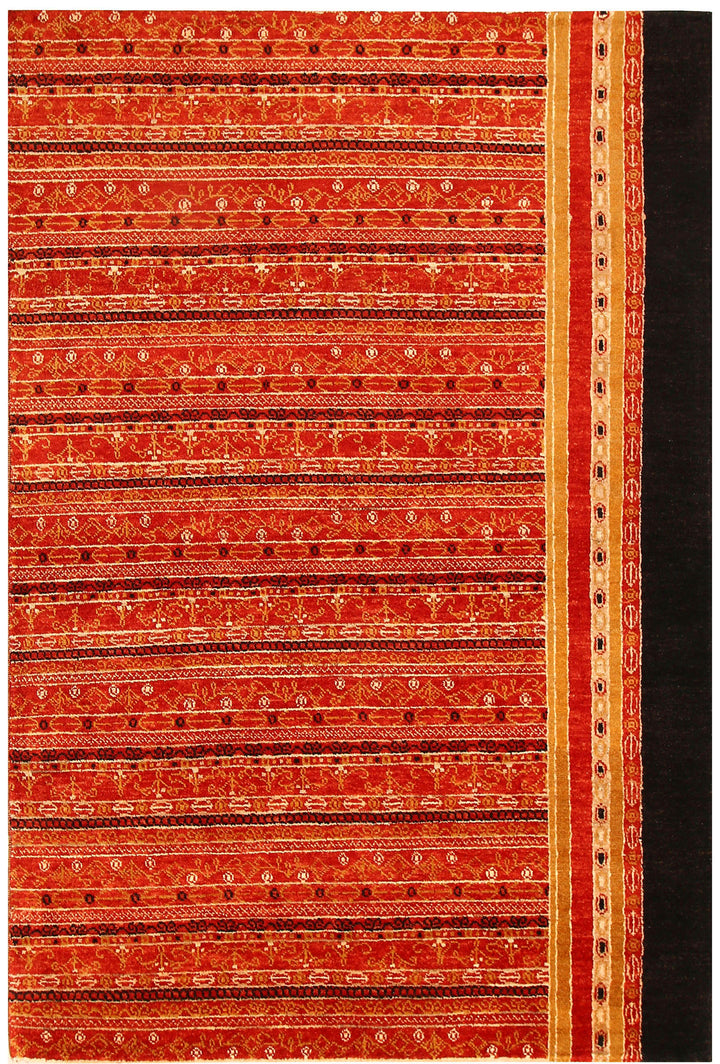 Orange Red Gabbeh 4' 3 x 6' 4 - No. 55719 - ALRUG Rug Store