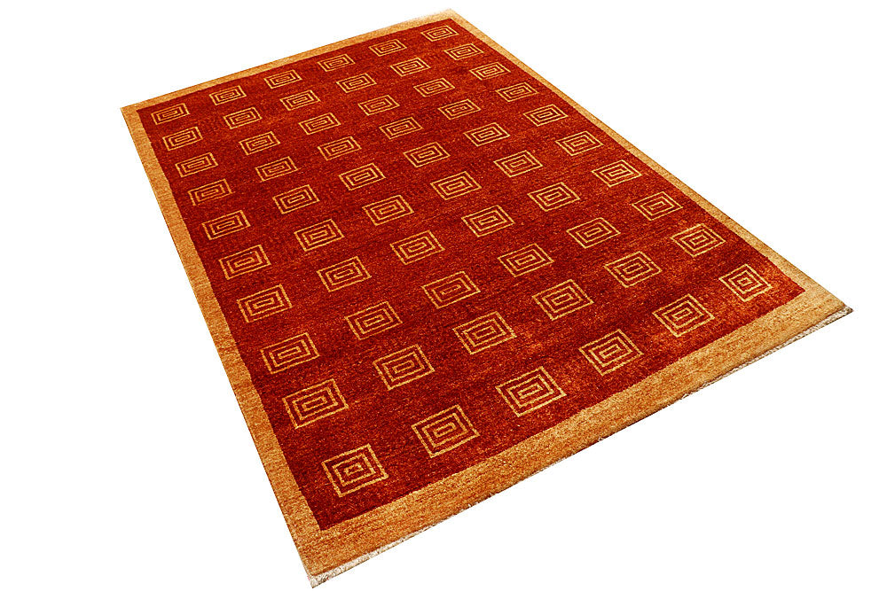 Firebrick Gabbeh 4' 7 x 6' 6 - No. 55738 - ALRUG Rug Store