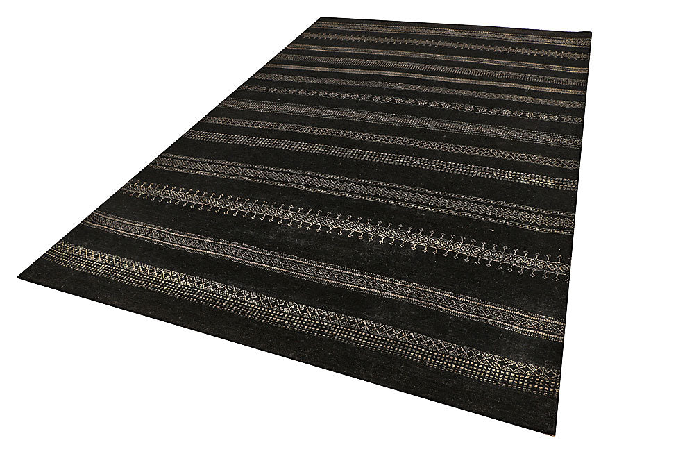 Black Gabbeh 6' 6 x 10' - No. 55874 - ALRUG Rug Store