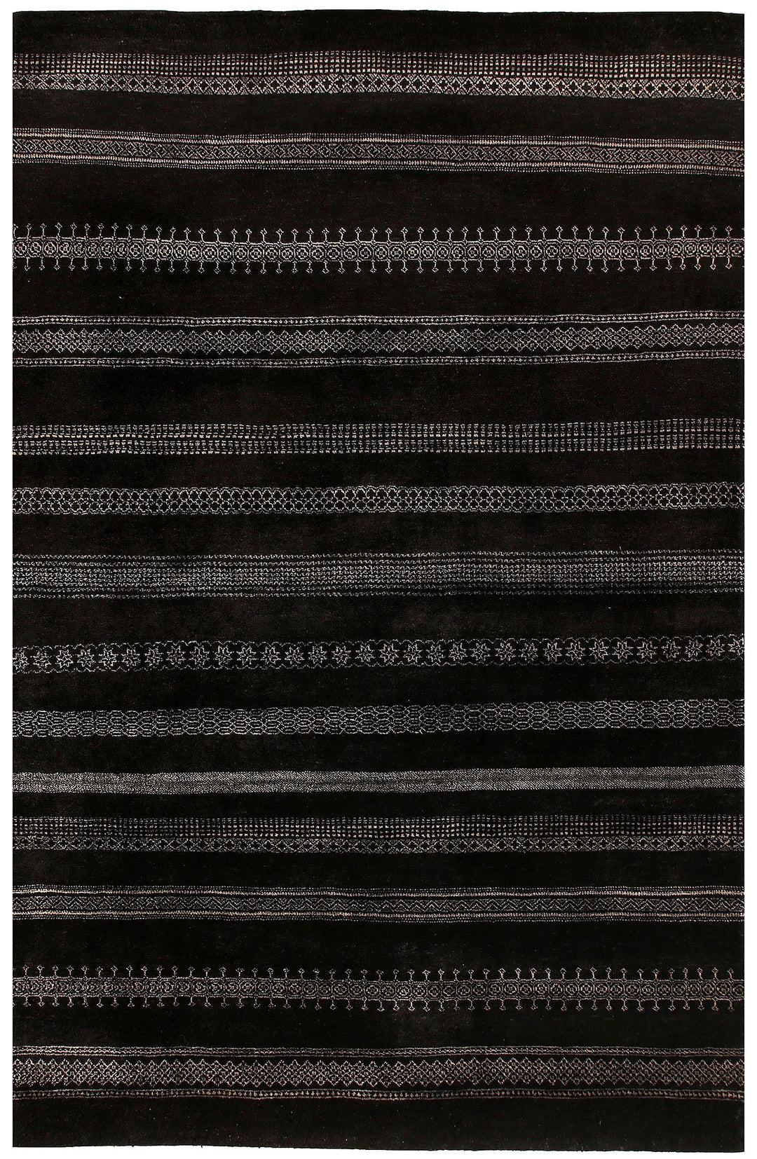 Black Gabbeh 6' 6 x 10' - No. 55874 - ALRUG Rug Store