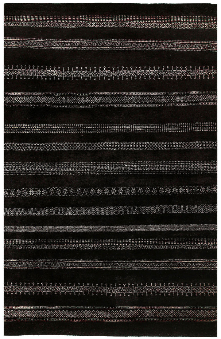 Black Gabbeh 6' 6 x 10' - No. 55874 - ALRUG Rug Store