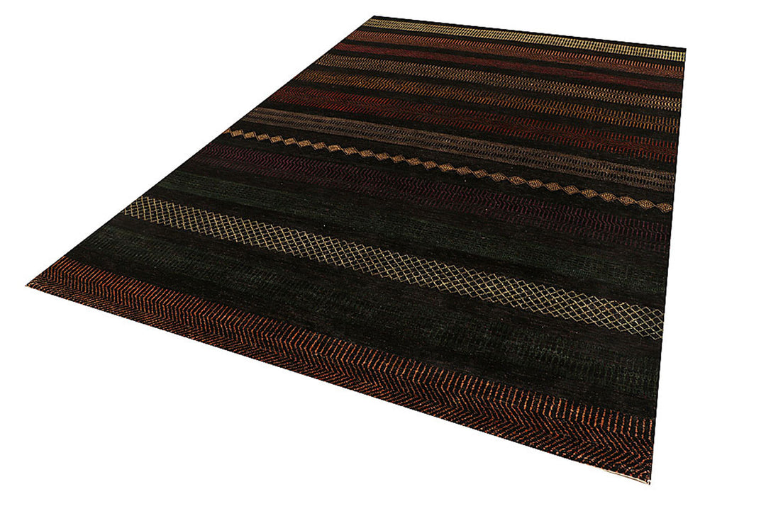 Multi Colored Gabbeh 6'  7" x 9'  6" - No. QA64171