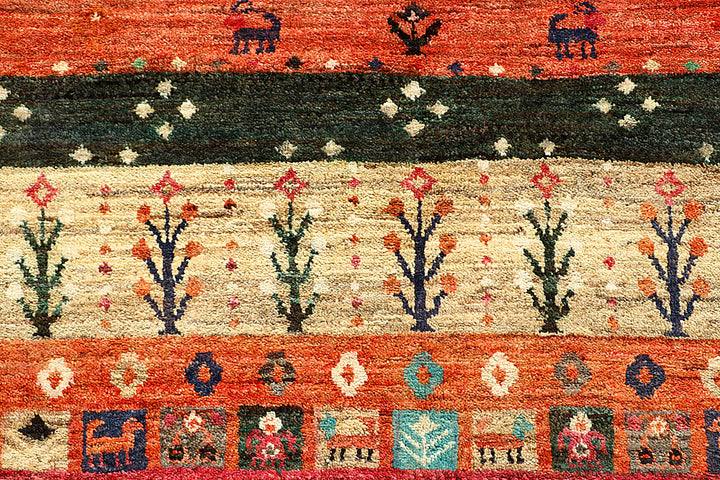Multi Colored Gabbeh 5' 7 x 7' 11 - No. 55889 - ALRUG Rug Store