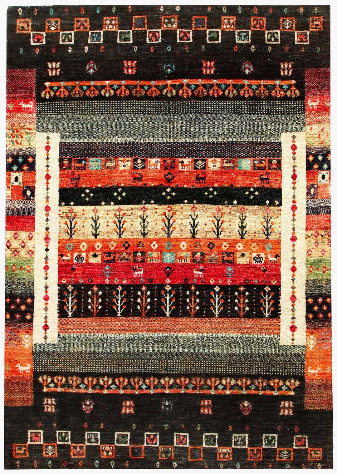 Multi Colored Gabbeh 5' 7 x 7' 11 - No. 55889 - ALRUG Rug Store