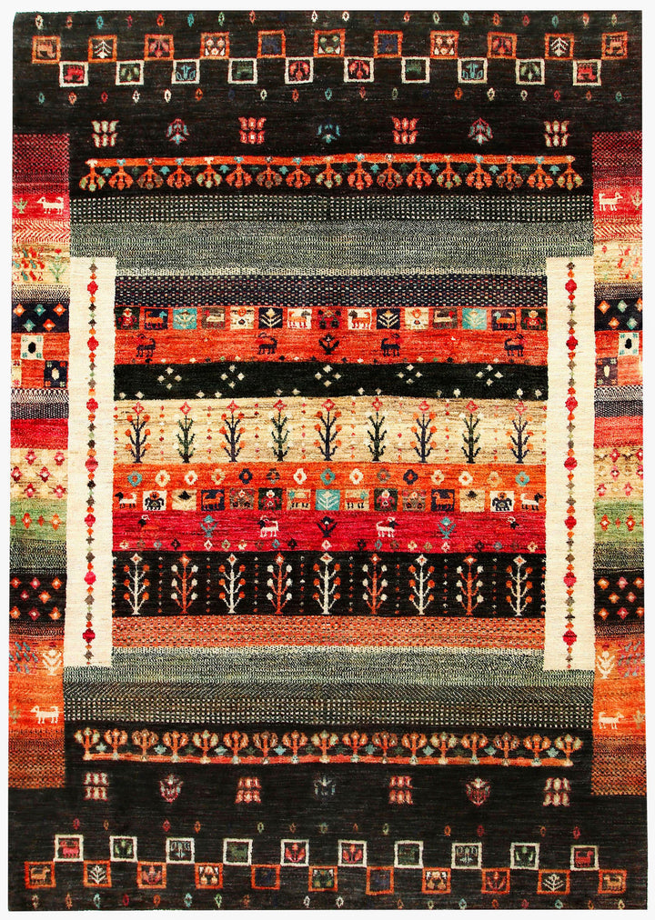 Multi Colored Gabbeh 5' 7 x 7' 11 - No. 55889 - ALRUG Rug Store