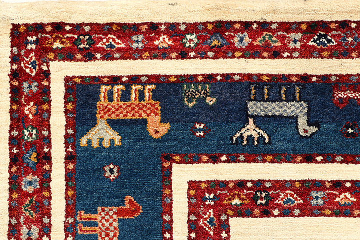 Multi Colored Gabbeh 5' 7 x 8' 1 - No. 55893 - ALRUG Rug Store