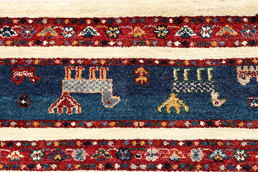 Multi Colored Gabbeh 5' 7 x 8' 1 - No. 55893 - ALRUG Rug Store