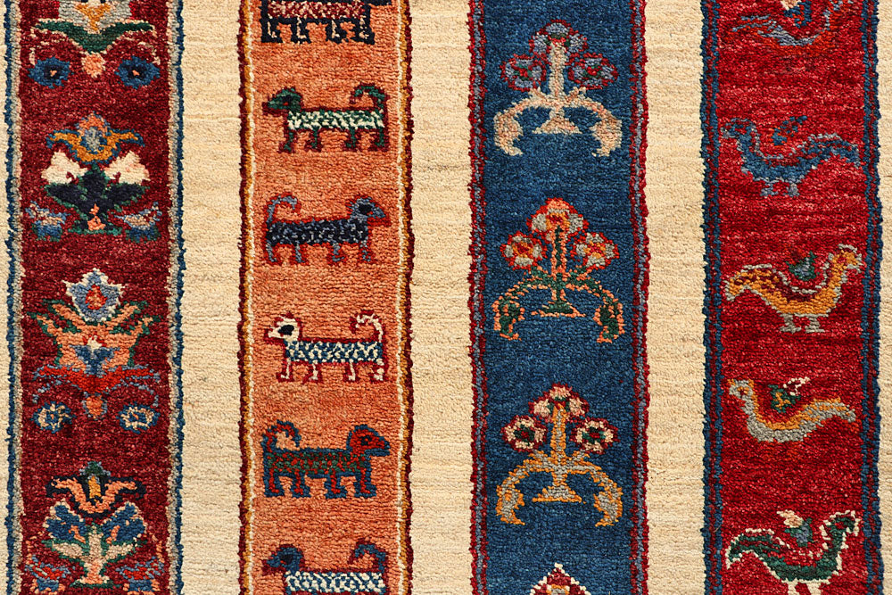 Multi Colored Gabbeh 5' 7 x 8' 1 - No. 55893 - ALRUG Rug Store
