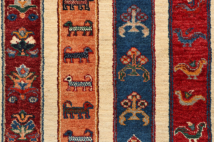 Multi Colored Gabbeh 5' 7 x 8' 1 - No. 55893 - ALRUG Rug Store