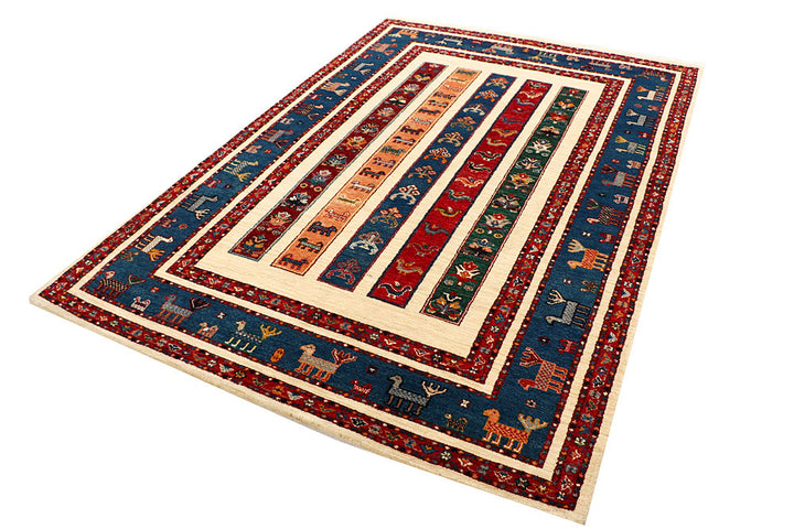Multi Colored Gabbeh 5' 7 x 8' 1 - No. 55893 - ALRUG Rug Store