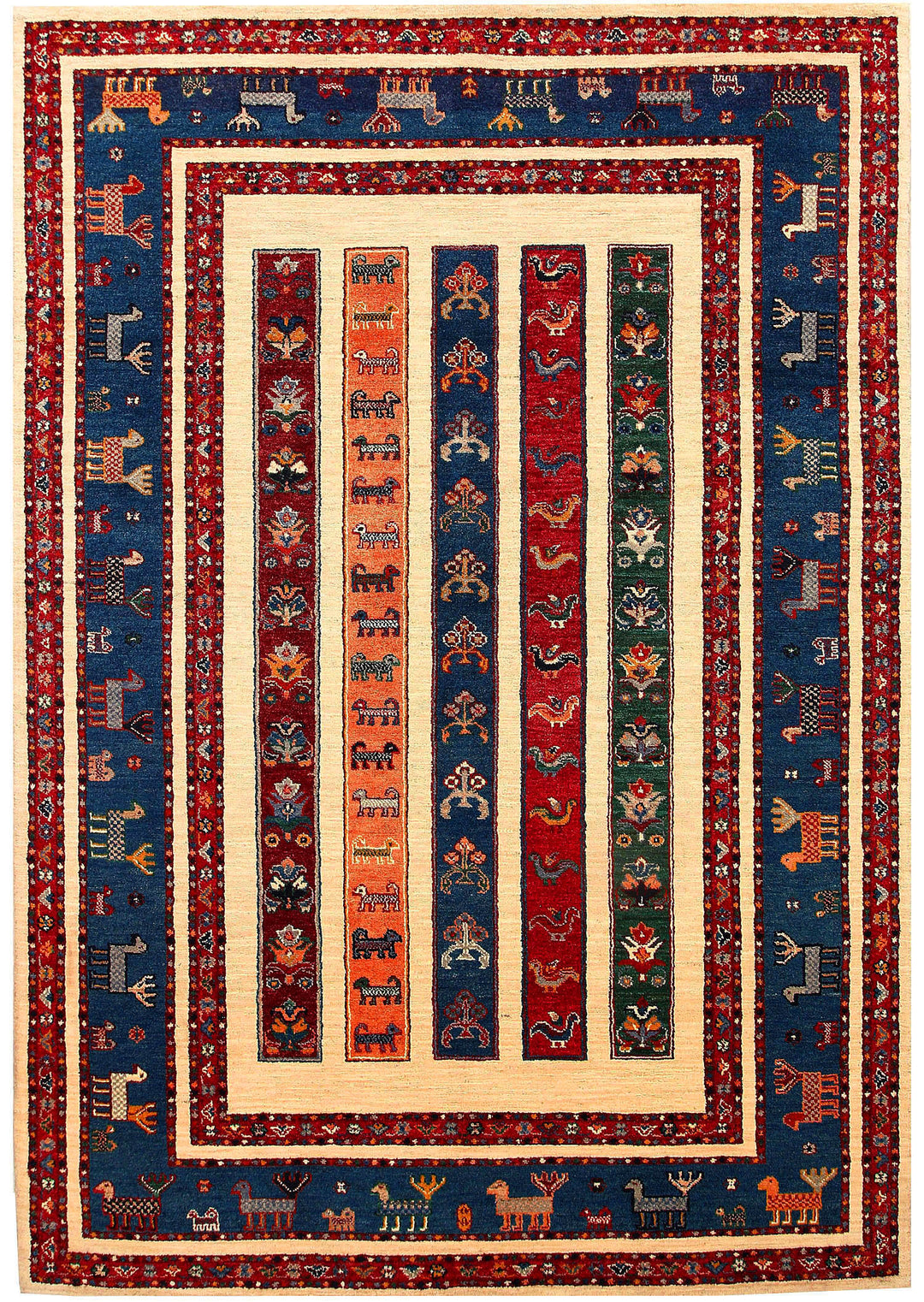 Multi Colored Gabbeh 5' 7 x 8' 1 - No. 55893 - ALRUG Rug Store