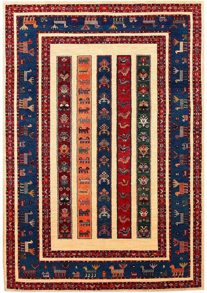 Multi Colored Gabbeh 5' 7 x 8' 1 - No. 55893 - ALRUG Rug Store