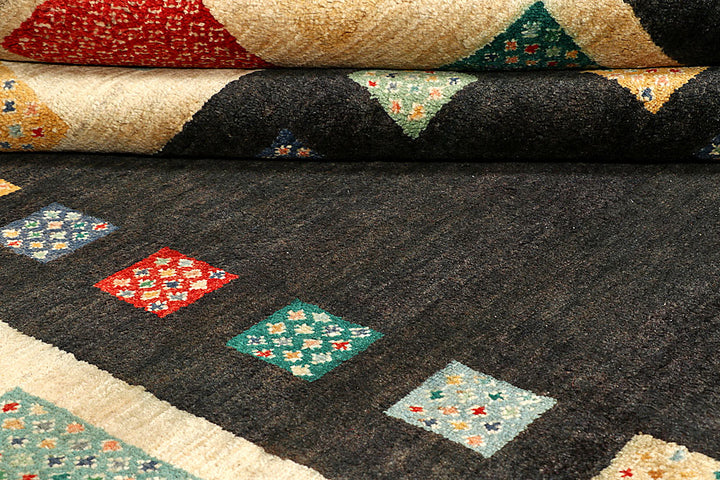 Black Gabbeh 5' 5 x 8' - No. 55955 - ALRUG Rug Store