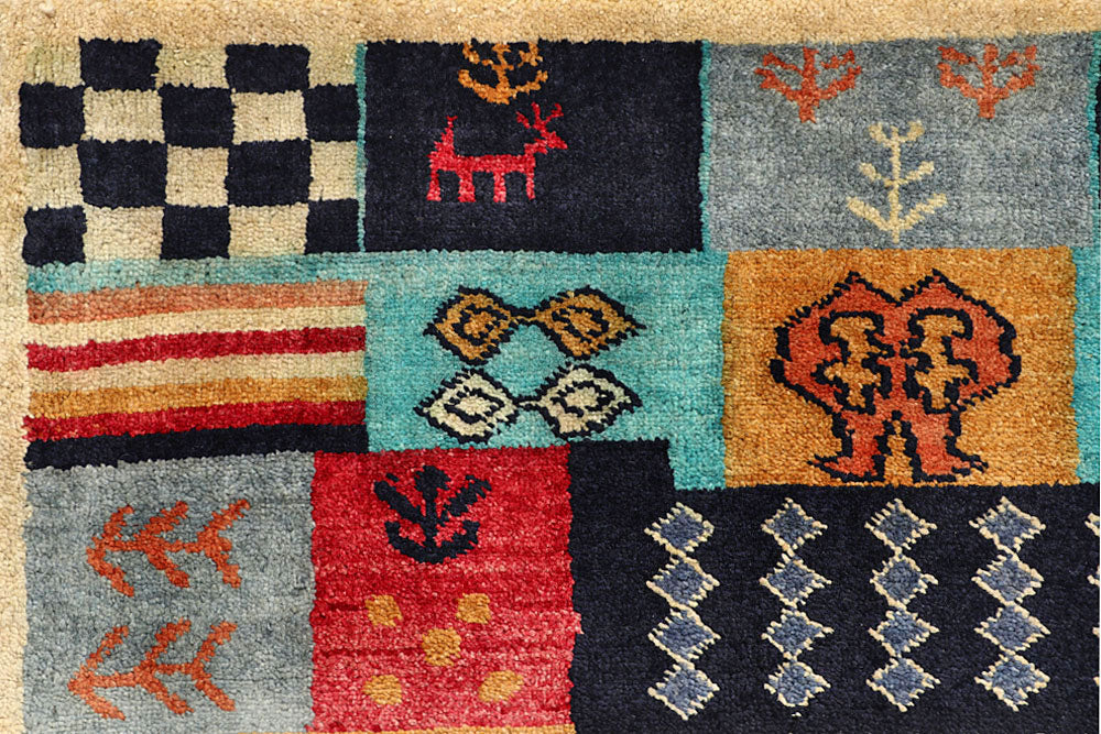 Multi Colored Gabbeh 6' 7 x 8' 3 - No. 55965 - ALRUG Rug Store