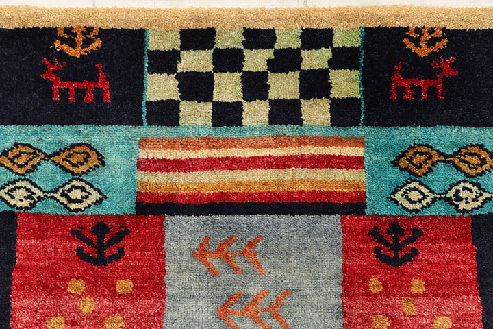 Multi Colored Gabbeh 6' 7 x 8' 3 - No. 55965 - ALRUG Rug Store