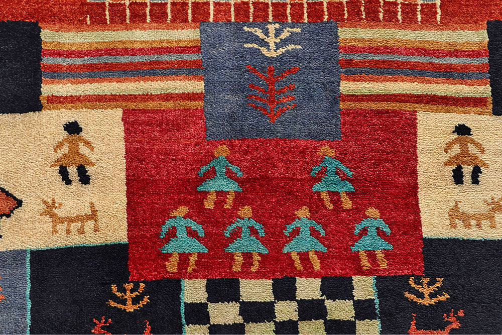 Multi Colored Gabbeh 6' 7 x 8' 3 - No. 55965 - ALRUG Rug Store